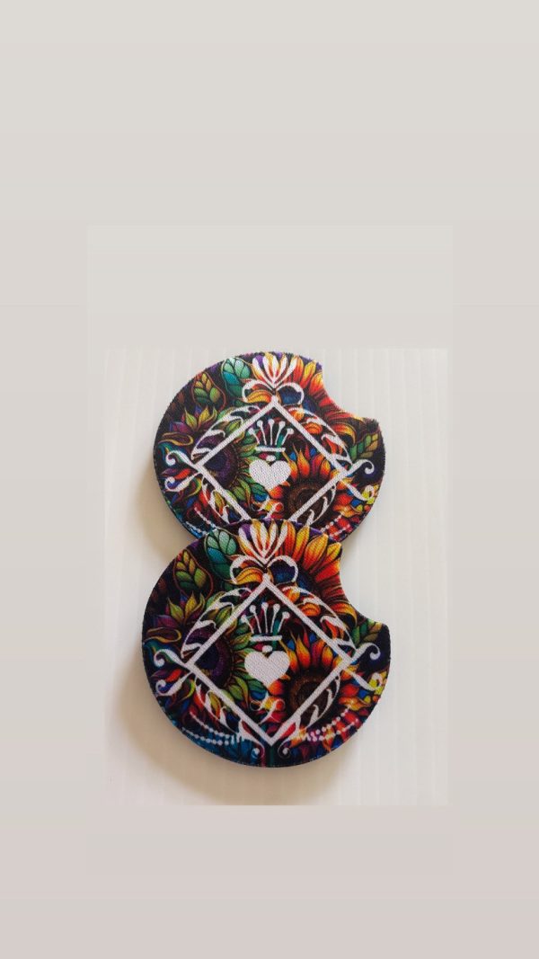 Colorful Wild flower Washable Car Coaster