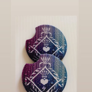 Washable Divine Pink and Purple Water Drops Car Coasters